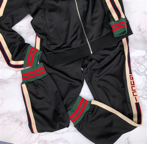 black gucci tracksuit|black gucci tracksuit men's.